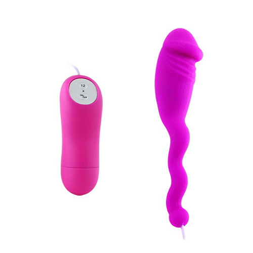 Лиловый вибратор с пультом управления Baile Jumping snake BI-014208