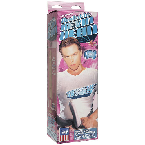 Телесный фаллоимитатор со съёмной присоской Vac-U-Lock Doc Johnson Realistic Kevin Dean 12 Inch 8160-00-BX (31,7 см)