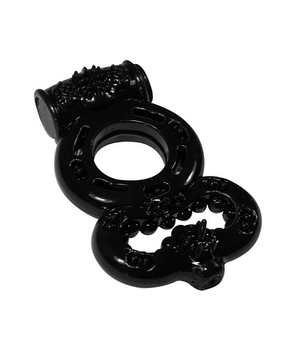 Чёрное эрекционное кольцо с подхватом Lola toys Rings Treadle  0114-62Lola