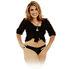 Трусики с вибропулей Pipedream Plus Size Black PD4026-23
