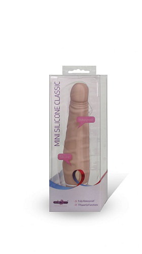 Телесный вибратор с 7 режимами вибрации и рёбрышками на тельце Seven Creations B0083Y4SPGAC (13,5 см)