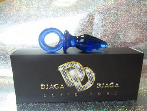 Синяя стеклянная пробка в форме соски Джага-Джага GD240 (14,5 см)