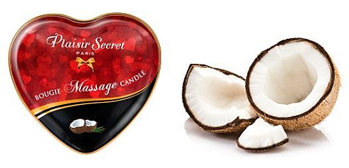 Массажная свеча с ароматом кокоса Plaisir Secret Bougie Massage Candle 826065