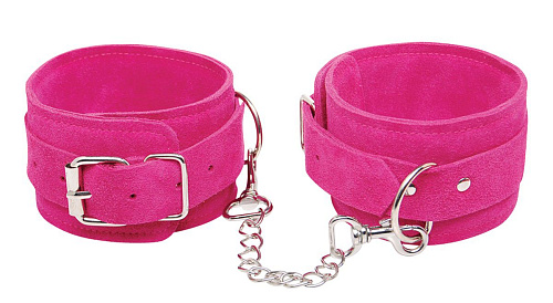 Розовые замшевые наручи Pipedream PINK WRIST CUFFS PD3952-00