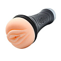 Мастурбатор телесно-чёрного цвета в колбе Xise XS-MA70001-E