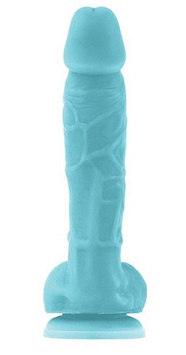 Голубой фаллоимитатор, светящийся в темноте NS Novelties Firefly 5 Pleasures Dildo NSN-0485-17 (17 см)