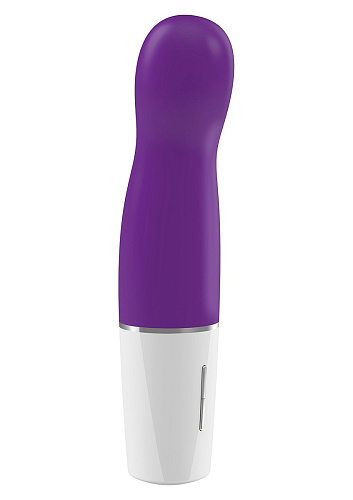 Фиолетовый мини-вибратор OVO D3 WHITE/PURPLE (14 см)