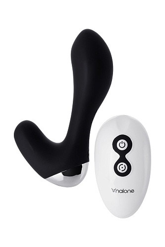 Чёрный вибромассажёр простаты с пультом ДУ Nalone Pro-P VS-VR50-1