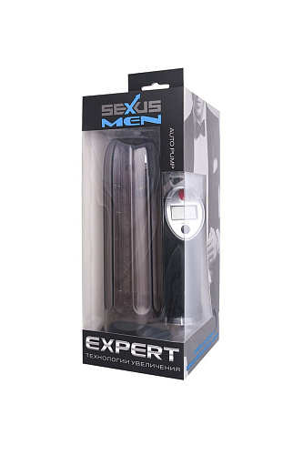 Автоматическая, дымчатая помпа-массажёр для мужчин Sexus 709011