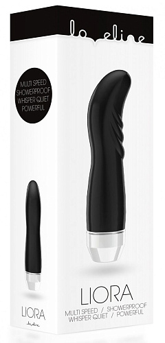 Чёрный вибратор с изогнутой головкой Shots Media BV Liora LOV005BLK (15,1 см)