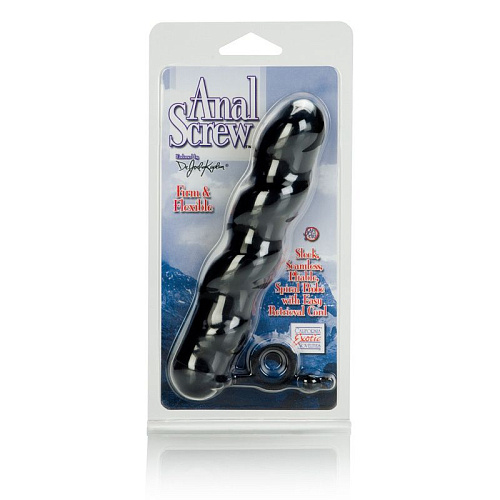 Чёрный анальный стимулятор со спиралью California Exotic Novelties Dr. Joel Kaplan Anal Screw SE-5636-20-2 (17 см)