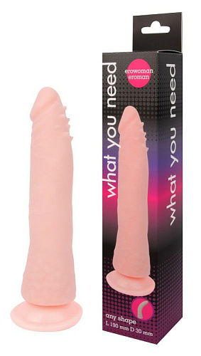 Гнущийся телесный фаллоимитатор телесного цвета Bior toys EE-10215 (20 см)