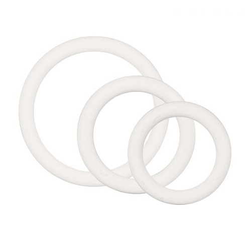 Набор из 3 белых эрекционных колец California Exotic Novelties White Rubber Ring Set SE-1407-09-2