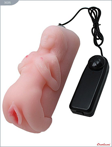 Мастурбатор телесного цвета в форме женской фигурки с вибрацией Eroticon 30205