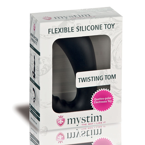 Чёрный электрический стимулятор простаты MyStim Twisting Tom 46460 (13 см)