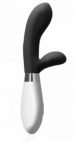 Чёрный вибратор-кролик Shots Media BV Achilles LUNA014BLK (20,5 см)