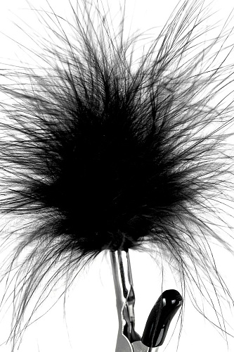 Зажимы для сосков с чёрным пухом ToyFa Theatre 705009