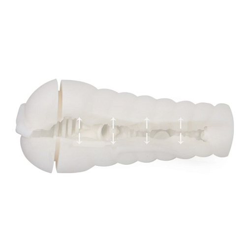 Мега-мастурбатор вагина с вибрацией и голосом бело-золотистого цвета Baile Sally BM-00900T50