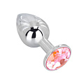 Мини-плаг из стали с розовым кристаллом Erotic Fantasy Pink Bubble Gum EF-HM-005 (6,5 см)