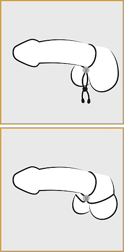 Кольцо для пениса чёрного цвета в виде двойной петли Orion Bad Kitty 05146750000