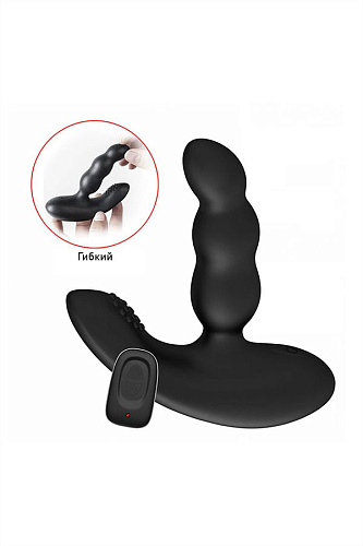 Чёрный силиконовый стимулятор простаты с пультом ДУ Levett Nitoc 17048
