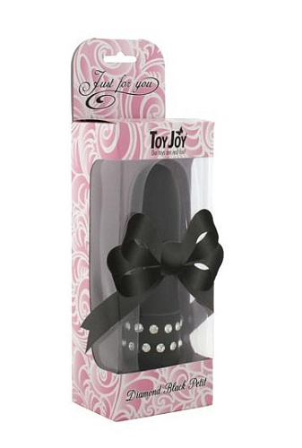 Чёрный вибратор с кристаллами Toy Joy Diamond Black Petit 3006009922 (11,5 см)