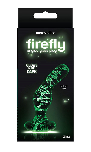 Стеклянная, светящаяся в темноте пробка NS Novelties FIREFLY GLASS ANGLED PLUG NSN-0490-51 (11 см)