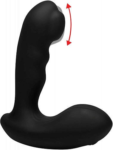 Чёрный стимулятор простаты XR Brands Alpha-Pro 7X P-Milker Silicone Prostate Stimulator with Milking Bead AG151