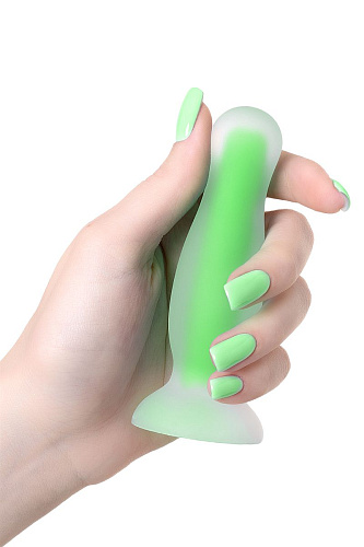 Зелёная, светящаяся в темноте анальная втулка ToyFa Victor Glow 873011 (10 см)