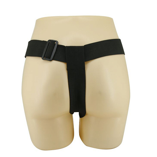 Страпон чёрного цвета на эластичных ремнях Baile Ultra Harness Les Dildo BW-022052-0801 (15 см)