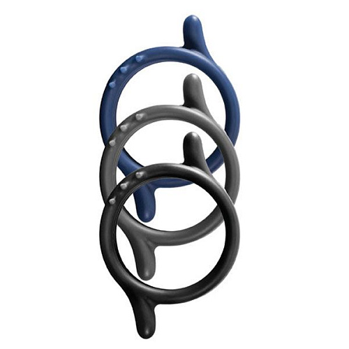 Набор из 3 разноцветных эрекционных колец с шипами и усиками NMC Power Up 170149