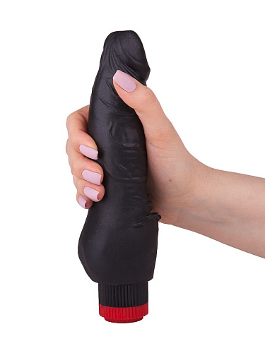 Чёрный виброфаллос с шипами у основания LOVETOY (А-Полимер) 410900 (17,8 см)