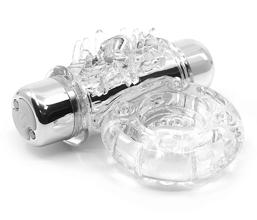 Прозрачное эрекционное виброкольцо NU Sensuelle BULLET COCKRING 340120