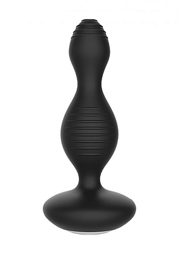 Чёрная анальная пробка с электростимуляцией Shots Media BV E-Stimulation Vibrating Buttplug ELC003BLK (14 см)