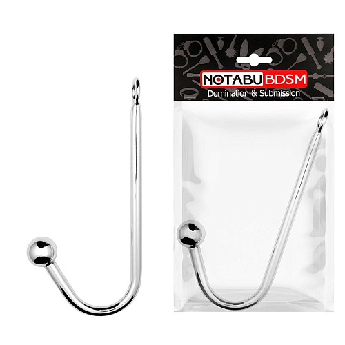 Классический стальной анальный крюк с шариком Bior toys NTU-80433-1 (25 см)