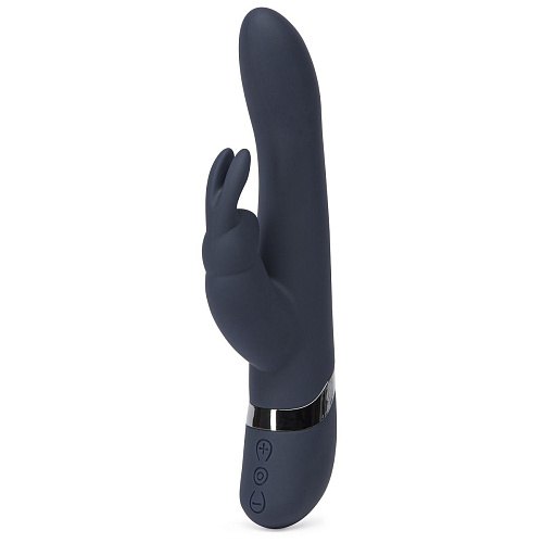 Тёмно-синий вибратор Fifty Shades of Grey Oh My USB Rechargeable Rabbit Vibrator FS-63943 (25,4 см)
