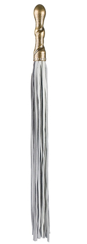 Белая плетка с покрытой медью рукоятью Shots Media BV Luxury Whip Copper OULM004