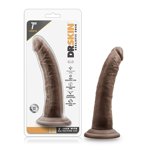 Коричневый фаллоимитатор Blush Novelties 7 Inch Cock With Suction Cup BL-12706 (19 см)