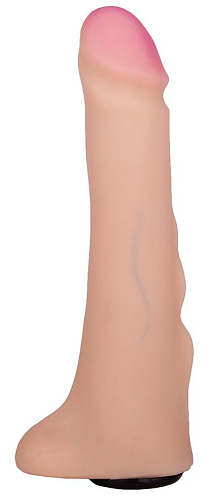 Реалистичная насадка телесного цвета с мошонкой LOVETOY (А-Полимер) REAL Standard 864903 (18 см)