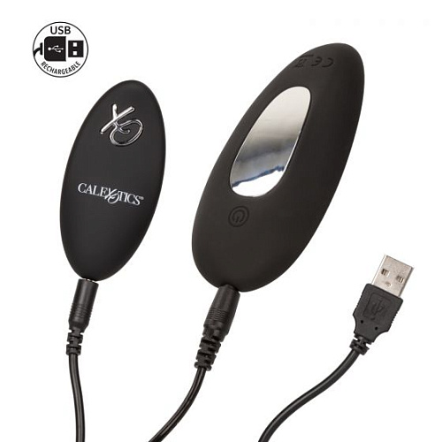 Чёрный вибровкладыш в трусики с пультом ДУ California Exotic Novelties Silicone Remote Panty Pleaser SE-0077-45-3