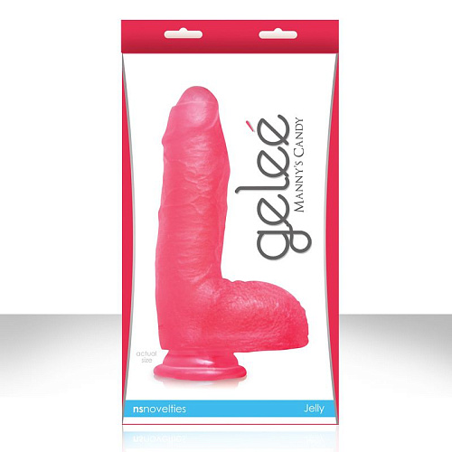 Ярко-розовый фаллоимитатор на присоске NS Novelties GELEE MANNYS CANDY NSN-0411-16 (22 см)