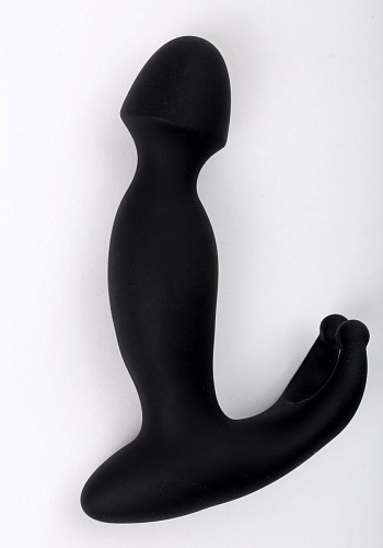 Чёрный вибромассажёр для стимуляции точки G и клитора 4sexdreaM 47458