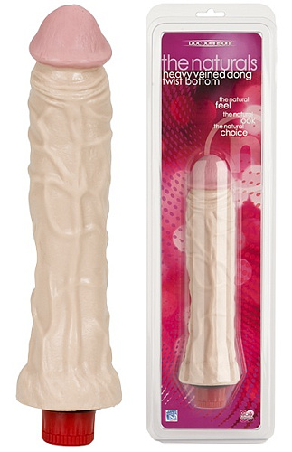 Рельефный вибратор телесного цвета Doc Johnson HEAVY VEINED 5017-00-CD (21,5 см)