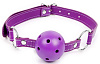 Фиолетовый кляп-шарик на регулируемом ремешке с кольцами Bior toys NTB-80534