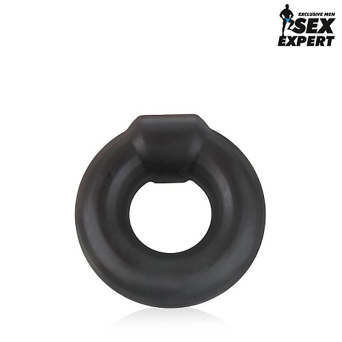Чёрное силиконовое круглое эрекционное кольцо Bior toys Sex Expert SEM-55152