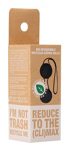 Чёрные вагинальные шарики со шнурком Shots Media BV Geisha NAT003BLK