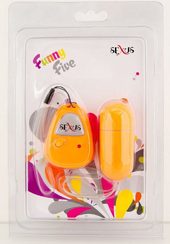 Оранжевое виброяйцо с дистанционным управлением Sexus Funny Five 931011-11 (7 см)