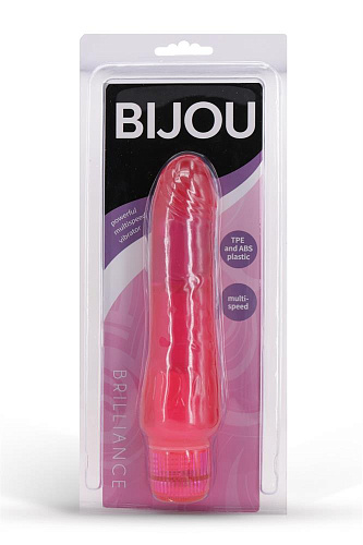 Розовый вибратор с богатым рельефом поверхности Seven Creations BRILLIANCE 50999 (17 см)