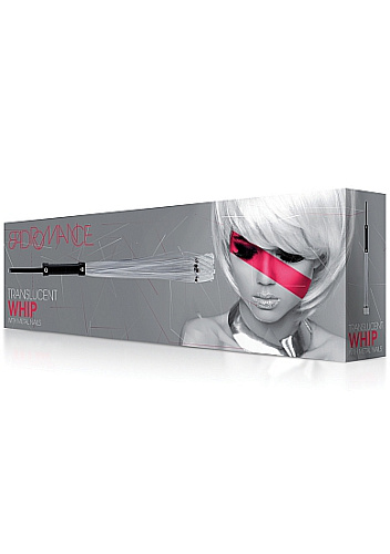 Белая плётка с чёрной твердой рукоятью и металлическими заклепками Shots Media BV Black with White BAD018