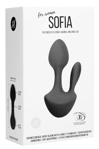 Чёрный анально-вагинальный вибратор Shots Media BV Sofia JIL011BLK (13 см)